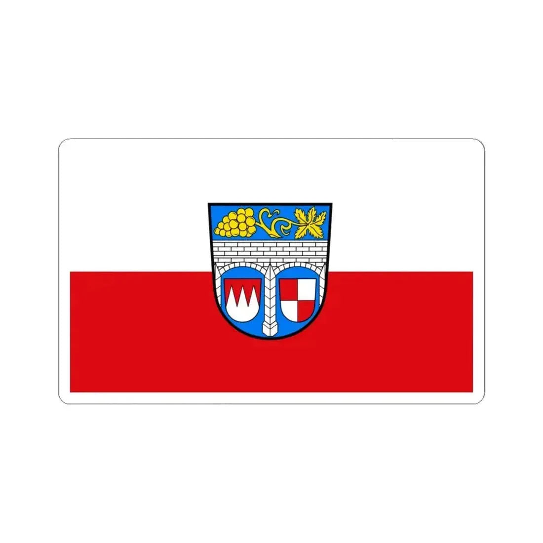 Flag of Kitzingen Germany - STICKER Vinyl Kiss-Cut Decal 6 Inch White - The Sticker Space