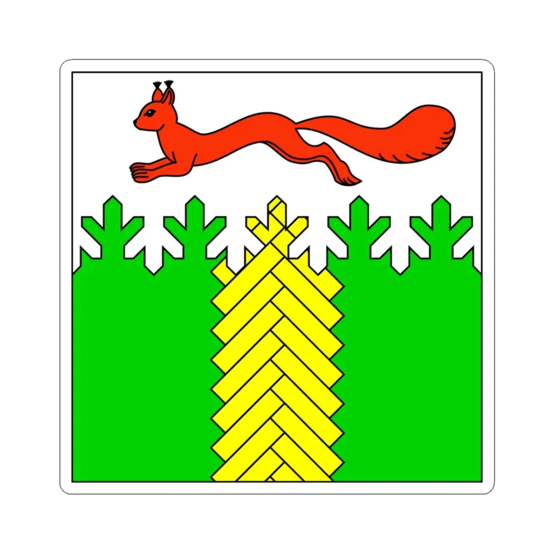 Flag of Kivertsi (Ukraine) STICKER Vinyl Kiss-Cut Decal 3 Inch White - The Sticker Space
