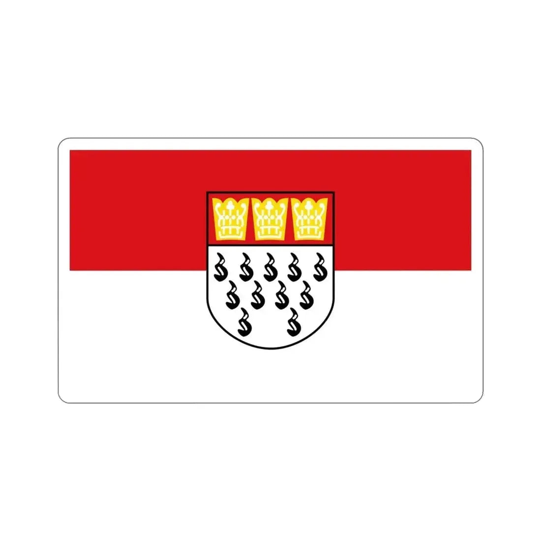 Flag of Köln Germany STICKER Vinyl Die-Cut Decal 4 Inch - The Sticker Space
