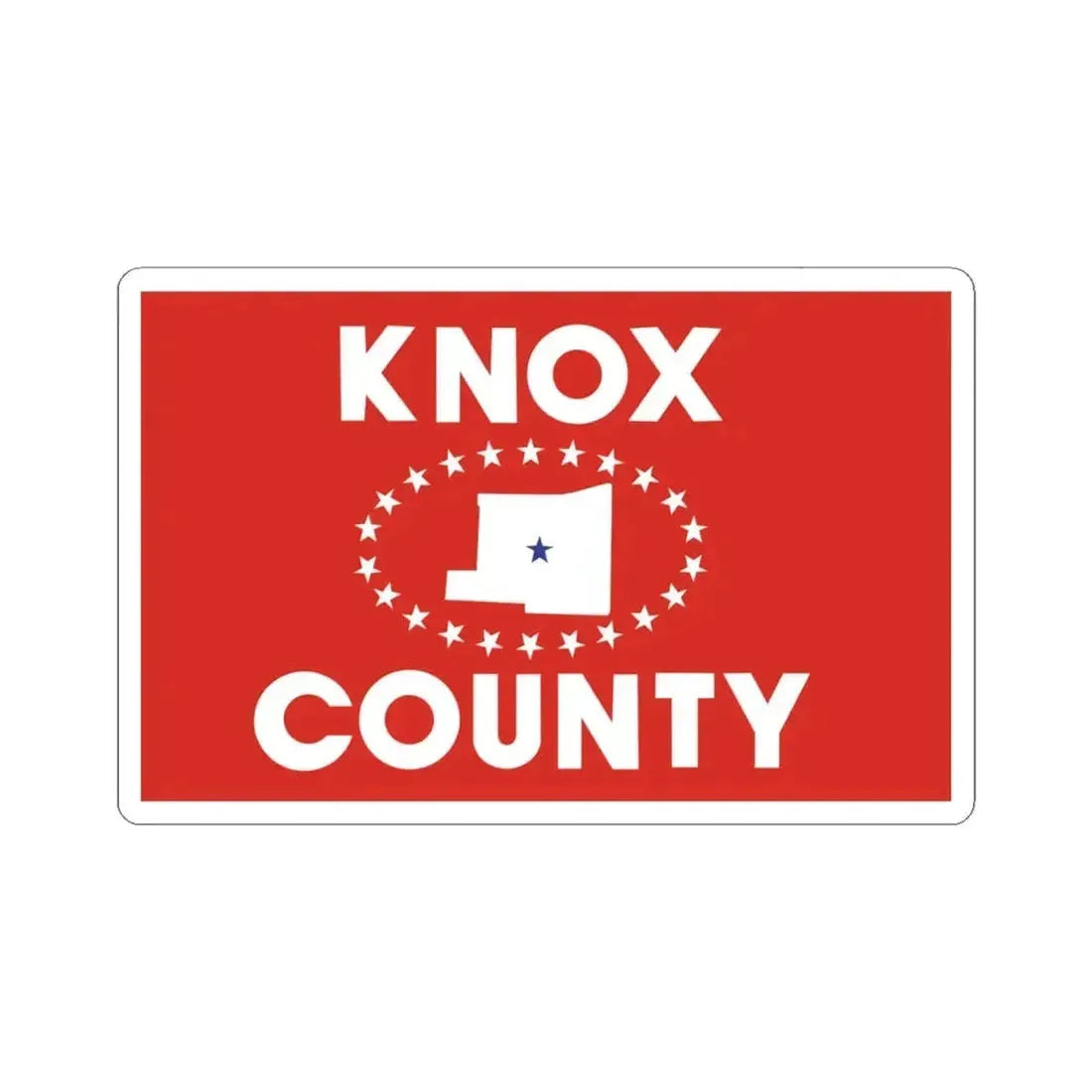 Flag of Knox County Ohio (United States) STICKER Vinyl Kiss-Cut Decal 4 Inch White - The Sticker Space