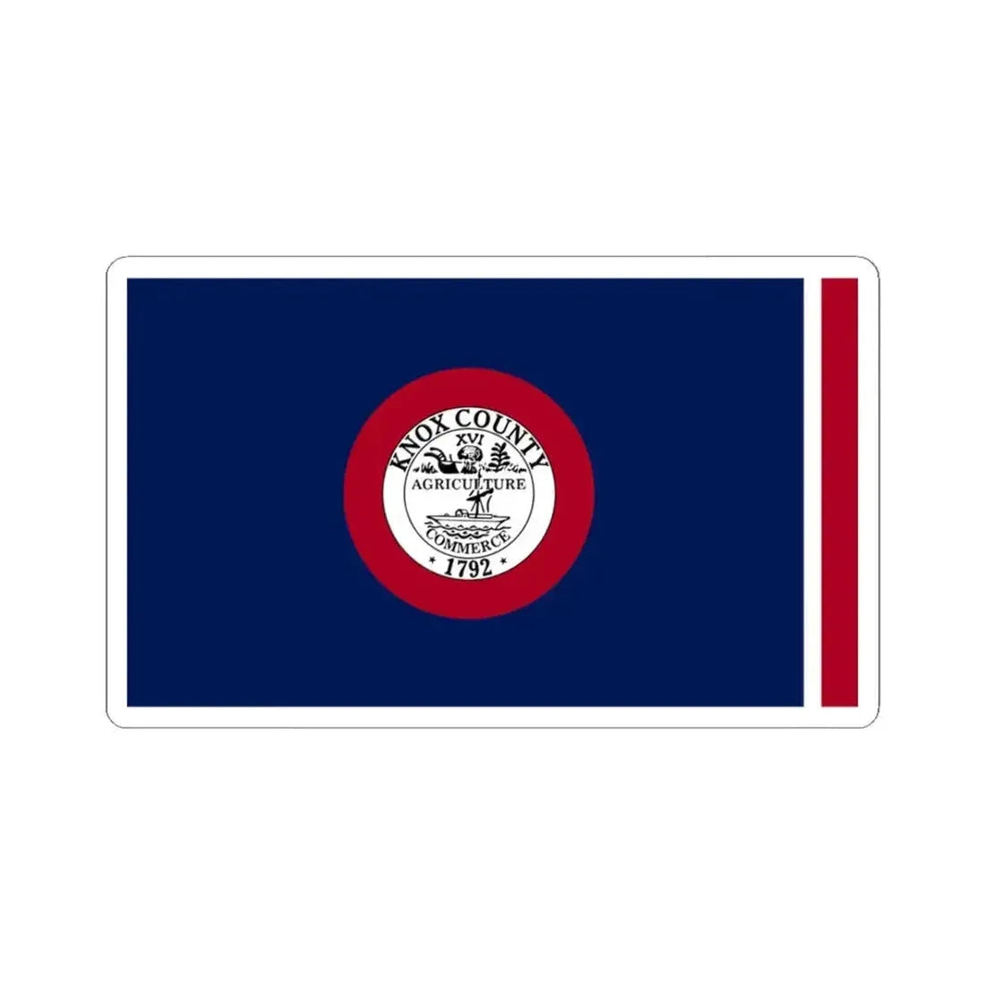 Flag of Knox County Tennessee (United States) STICKER Vinyl Kiss-Cut Decal 3 Inch White - The Sticker Space