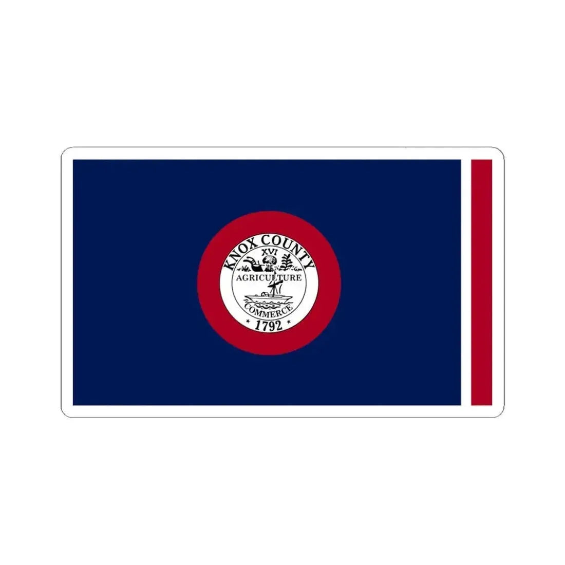 Flag of Knox County Tennessee (United States) STICKER Vinyl Kiss-Cut Decal 4 Inch White - The Sticker Space