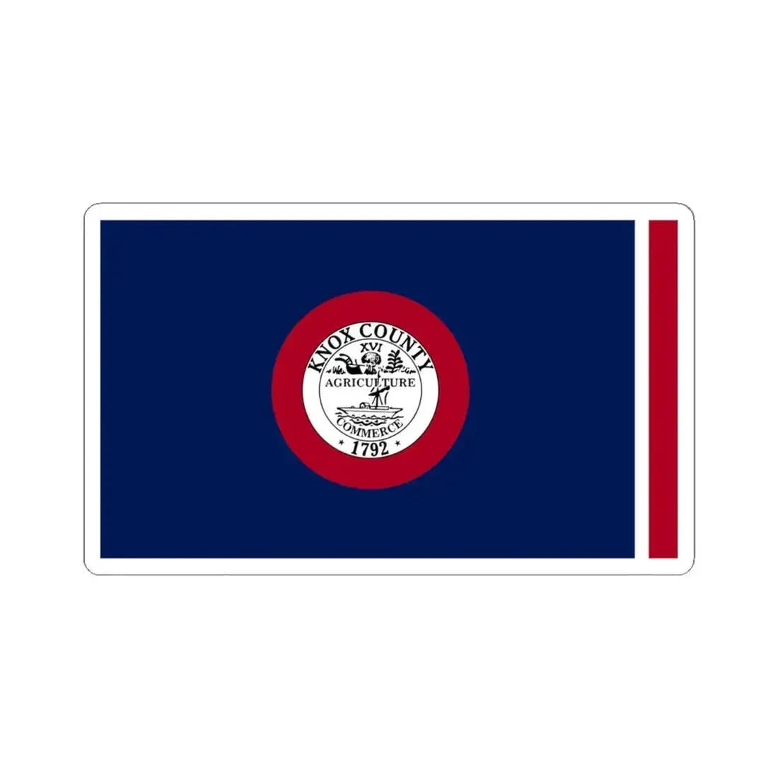 Flag of Knox County Tennessee (United States) STICKER Vinyl Kiss-Cut Decal 6 Inch White - The Sticker Space