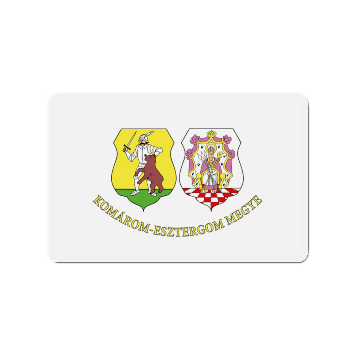 Flag of Komárom Esztergom County Hungary - Die-Cut Magnet-2" x 2"-The Sticker Space