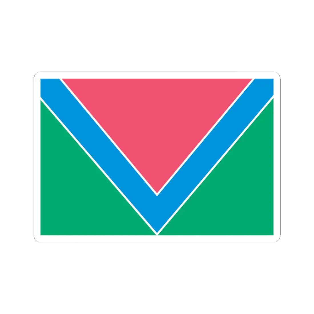 Flag of Kompaniivka raion (Ukraine) STICKER Vinyl Kiss-Cut Decal 3 Inch White - The Sticker Space