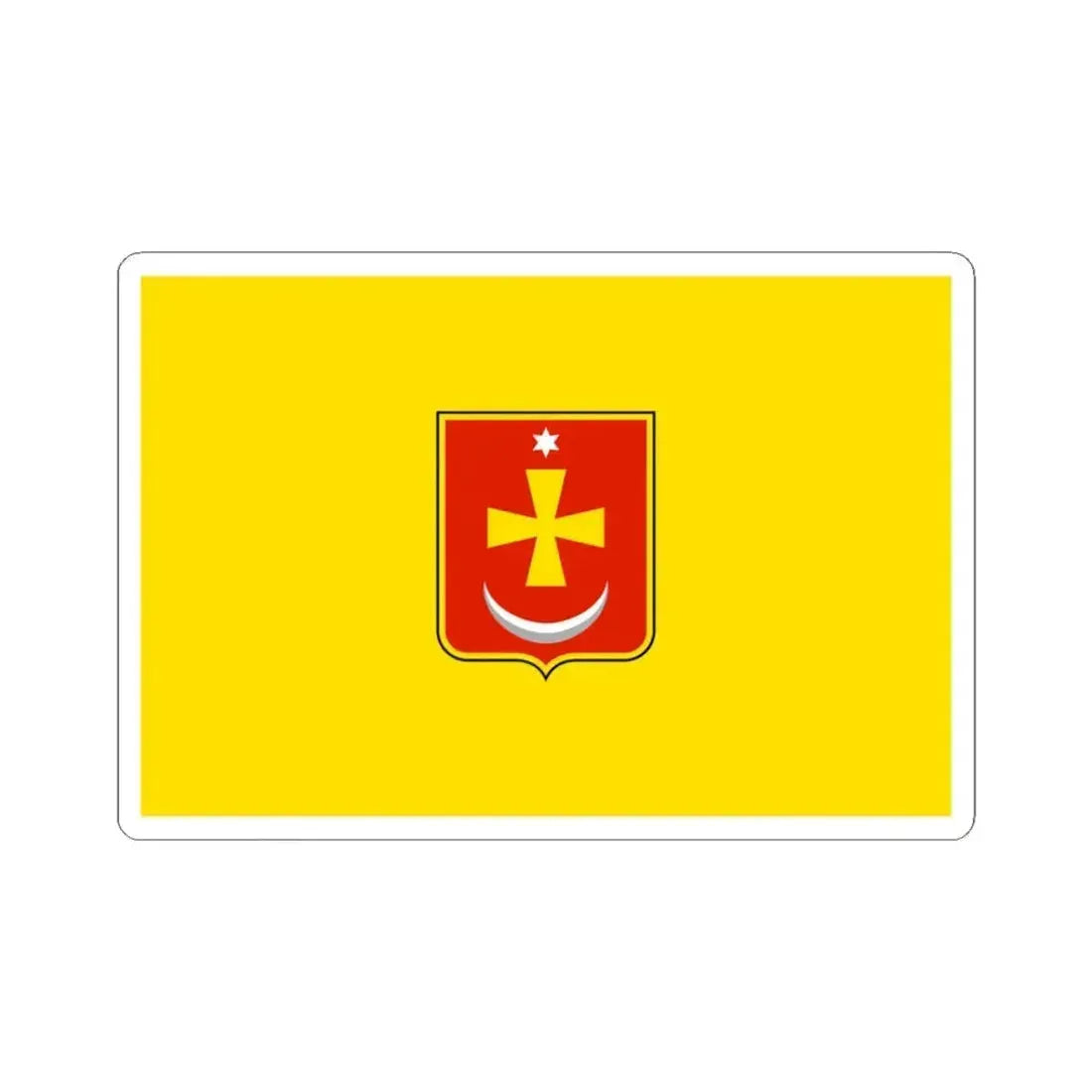 Flag of Konotop Ukraine - STICKER Vinyl Kiss-Cut Decal 3 Inch White - The Sticker Space