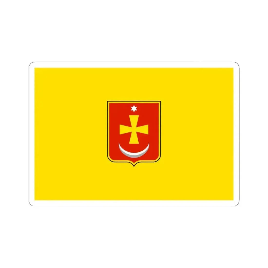 Flag of Konotop Ukraine - STICKER Vinyl Kiss-Cut Decal 4 Inch White - The Sticker Space