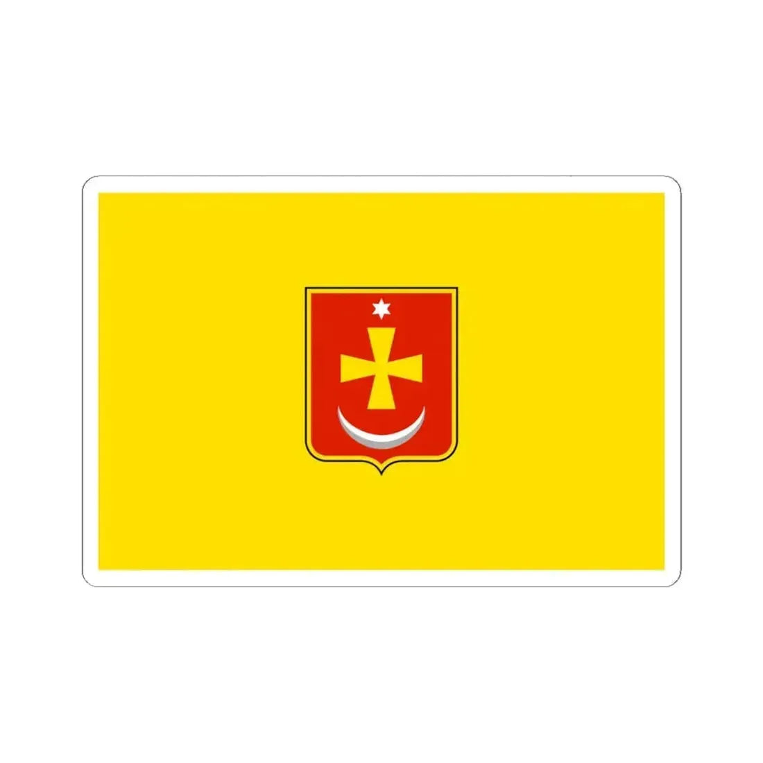 Flag of Konotop Ukraine - STICKER Vinyl Kiss-Cut Decal 6 Inch White - The Sticker Space