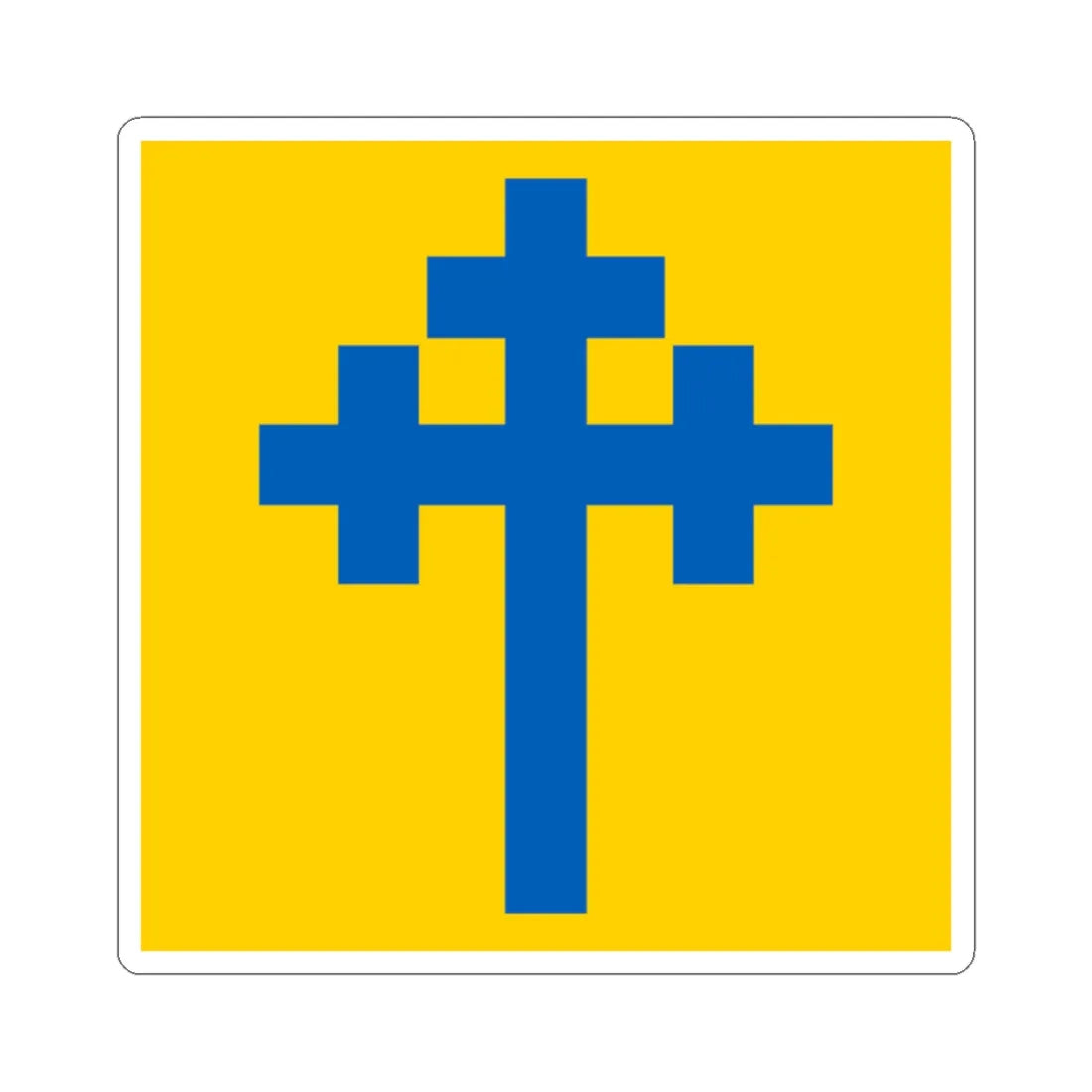 Flag of Koping (Sweden) STICKER Vinyl Kiss-Cut Decal 2 Inch White - The Sticker Space