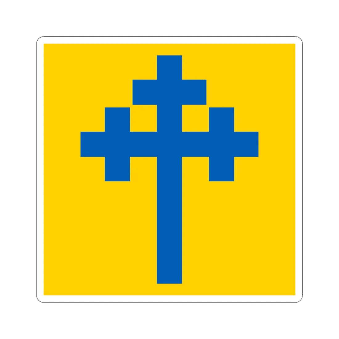 Flag of Koping (Sweden) STICKER Vinyl Kiss-Cut Decal 3 Inch White - The Sticker Space