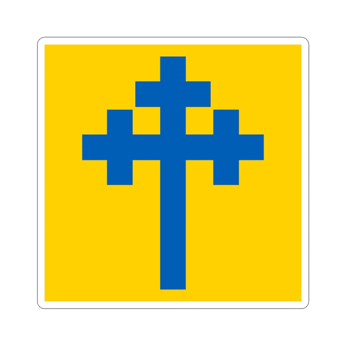 Flag of Koping (Sweden) STICKER Vinyl Kiss-Cut Decal 4 Inch White - The Sticker Space