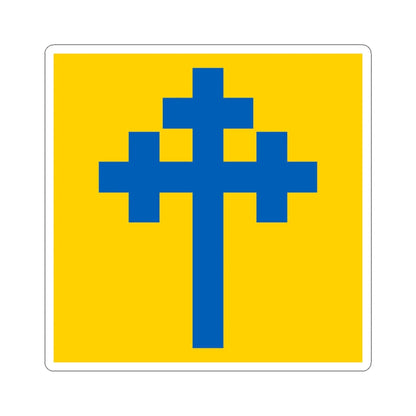 Flag of Koping (Sweden) STICKER Vinyl Kiss-Cut Decal 4 Inch White - The Sticker Space