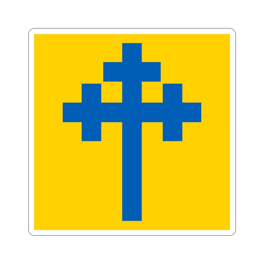 Flag of Koping (Sweden) STICKER Vinyl Kiss-Cut Decal 6 Inch White - The Sticker Space