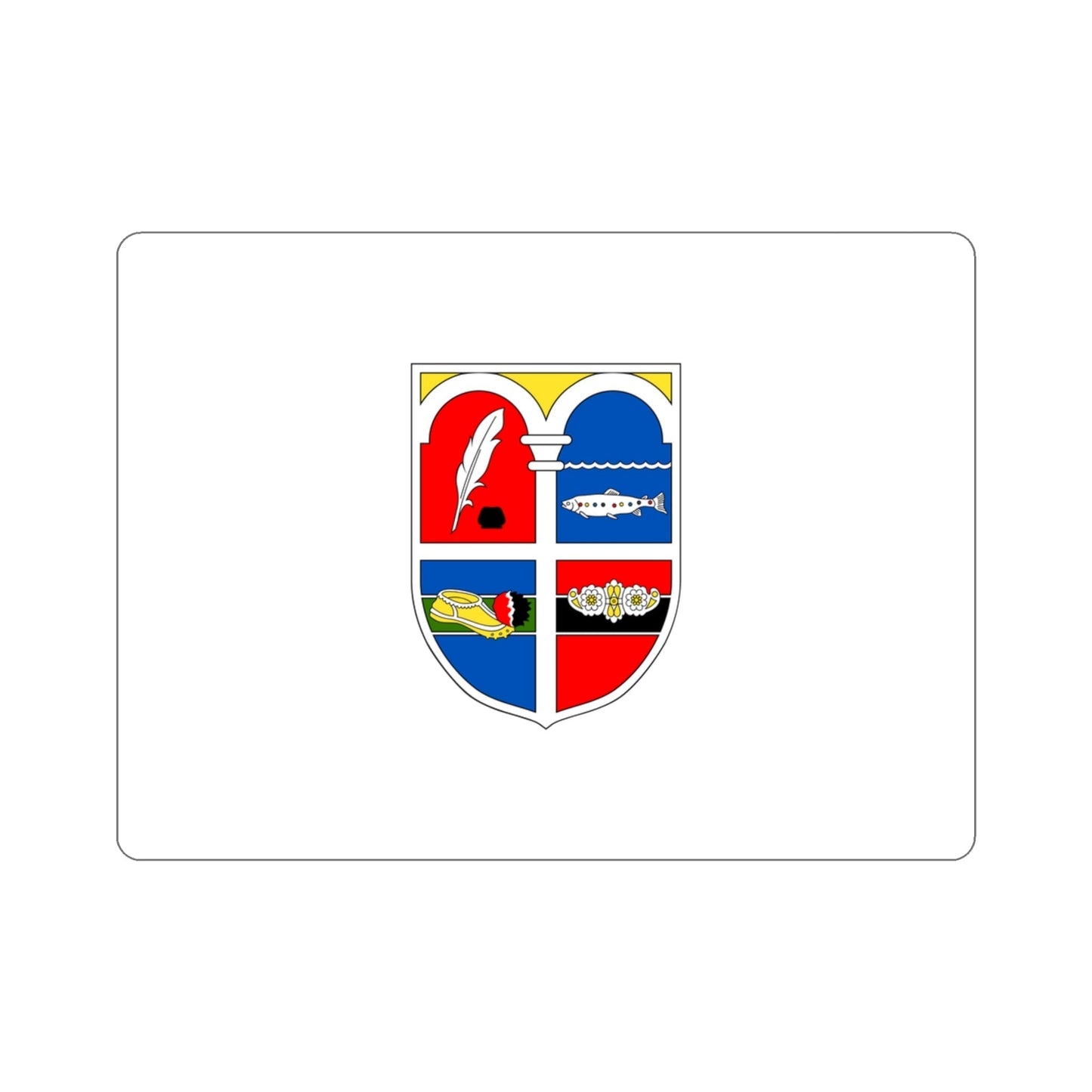 Flag of Korçë Albania STICKER Vinyl Die-Cut Decal-3 Inch-The Sticker Space