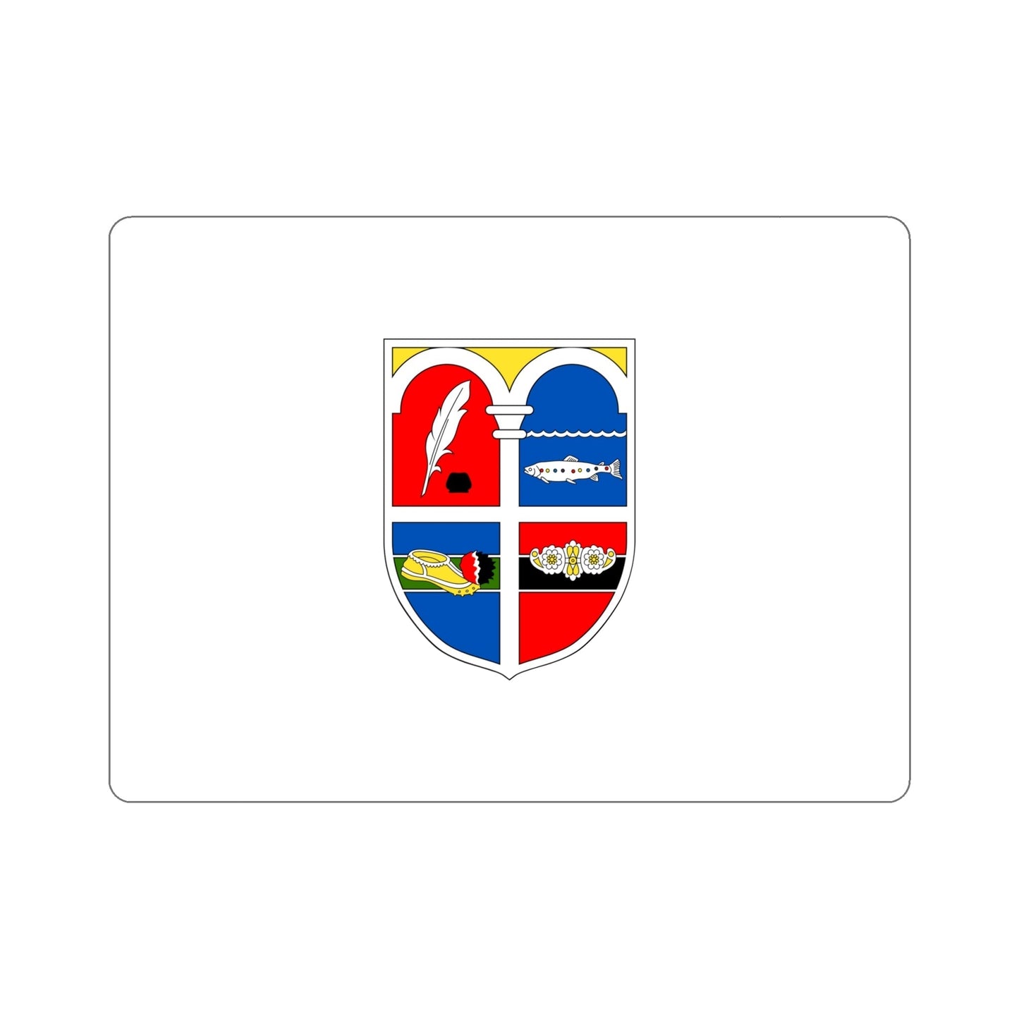 Flag of Korçë Albania STICKER Vinyl Die-Cut Decal-6 Inch-The Sticker Space