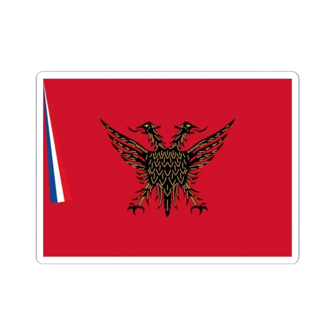 Flag of Koritsa (Albania) STICKER Vinyl Kiss-Cut Decal 2 Inch White - The Sticker Space
