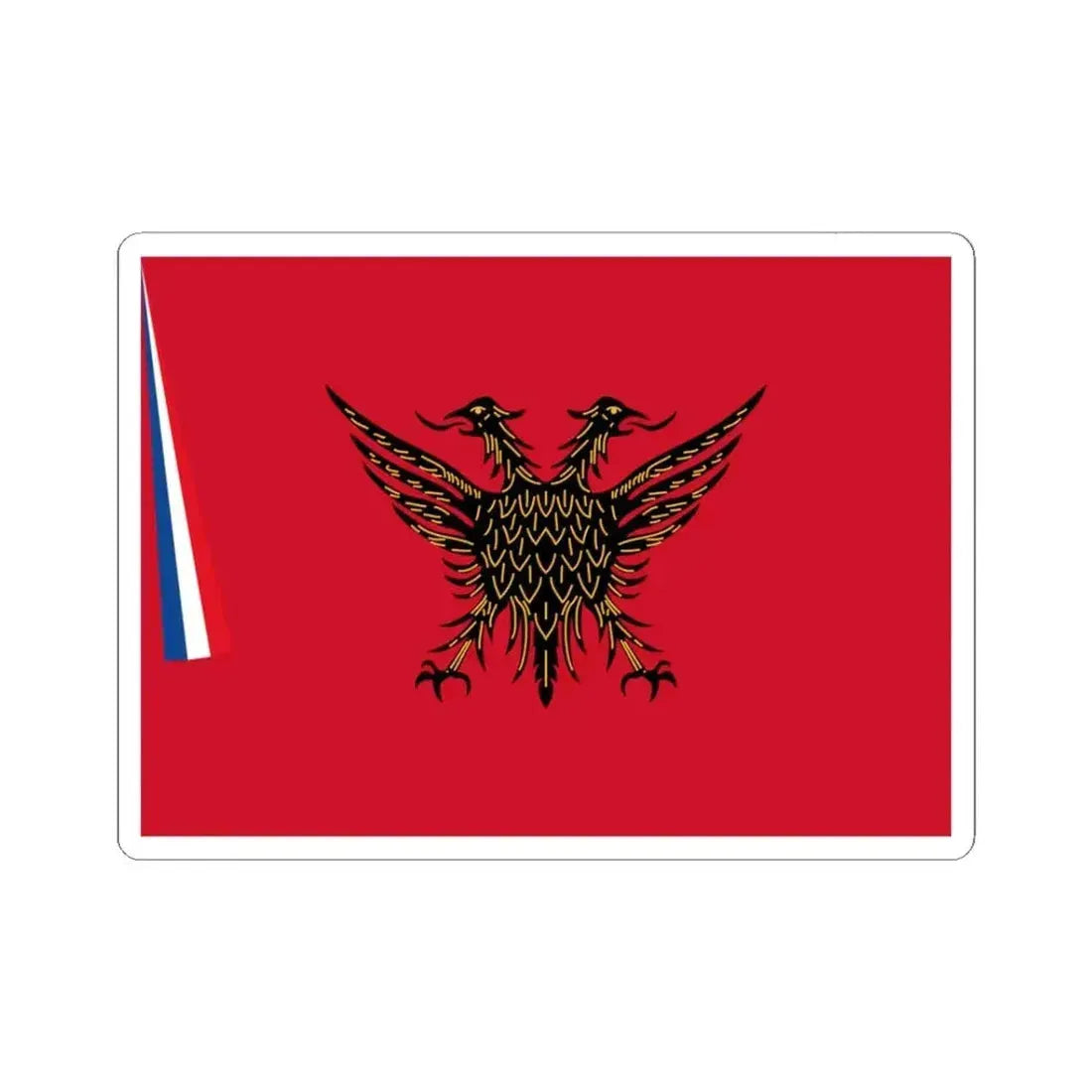 Flag of Koritsa (Albania) STICKER Vinyl Kiss-Cut Decal 3 Inch White - The Sticker Space