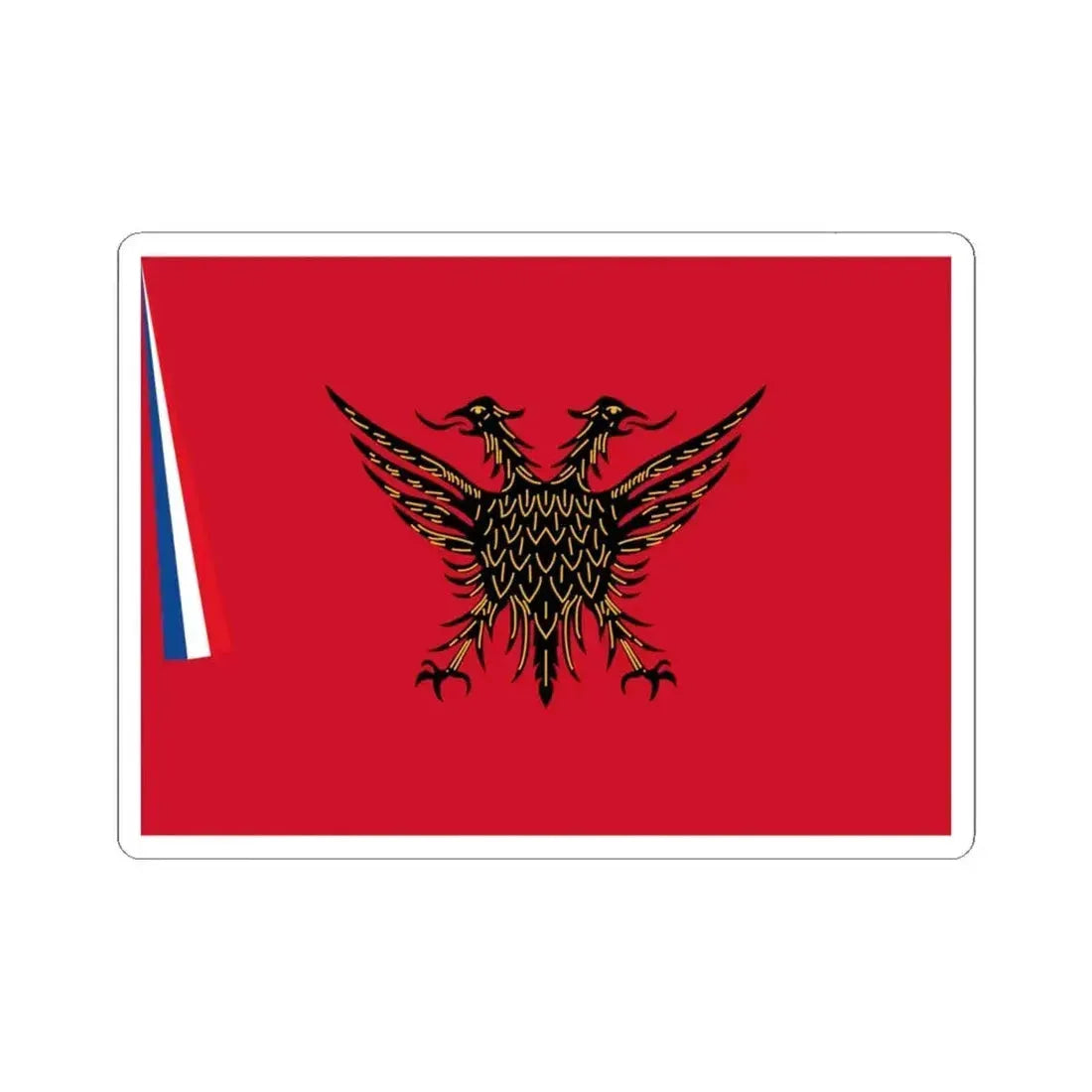 Flag of Koritsa (Albania) STICKER Vinyl Kiss-Cut Decal 4 Inch White - The Sticker Space