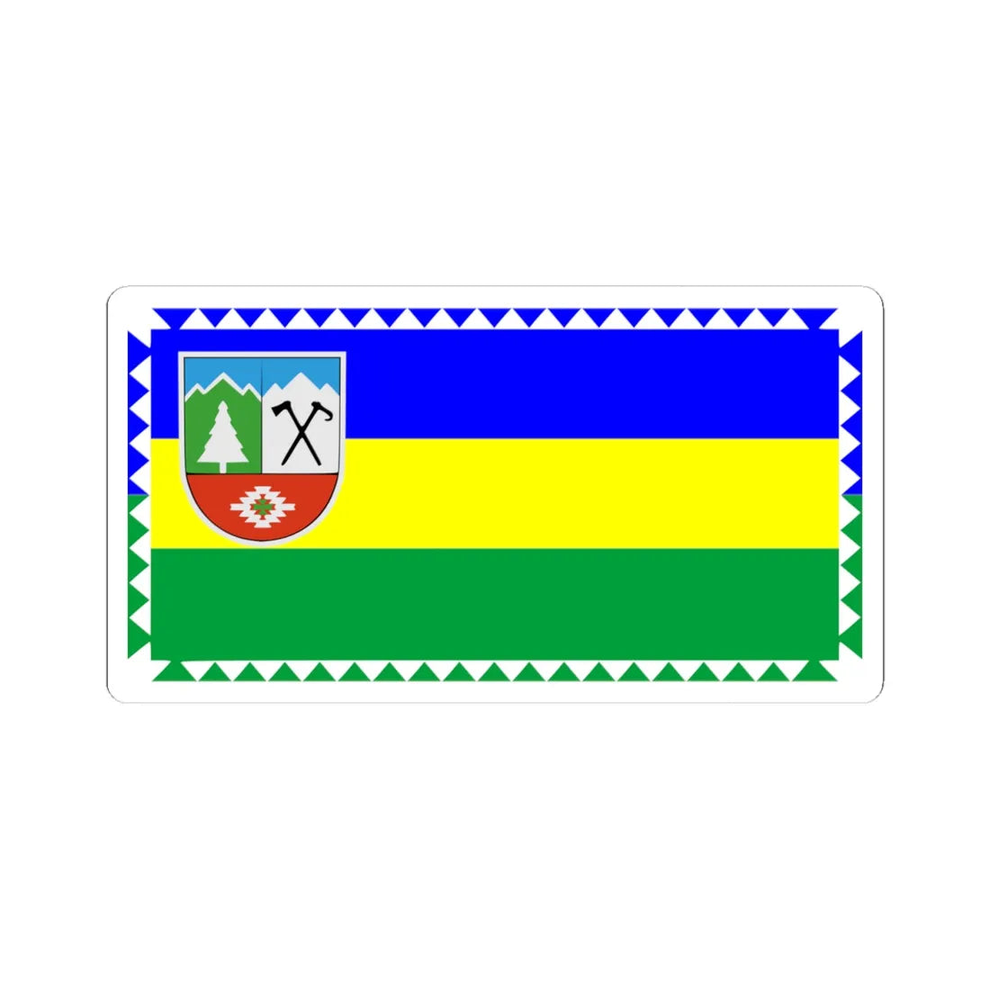 Flag of Kosiv Raion (Ukraine) STICKER Vinyl Kiss-Cut Decal 4 Inch White - The Sticker Space