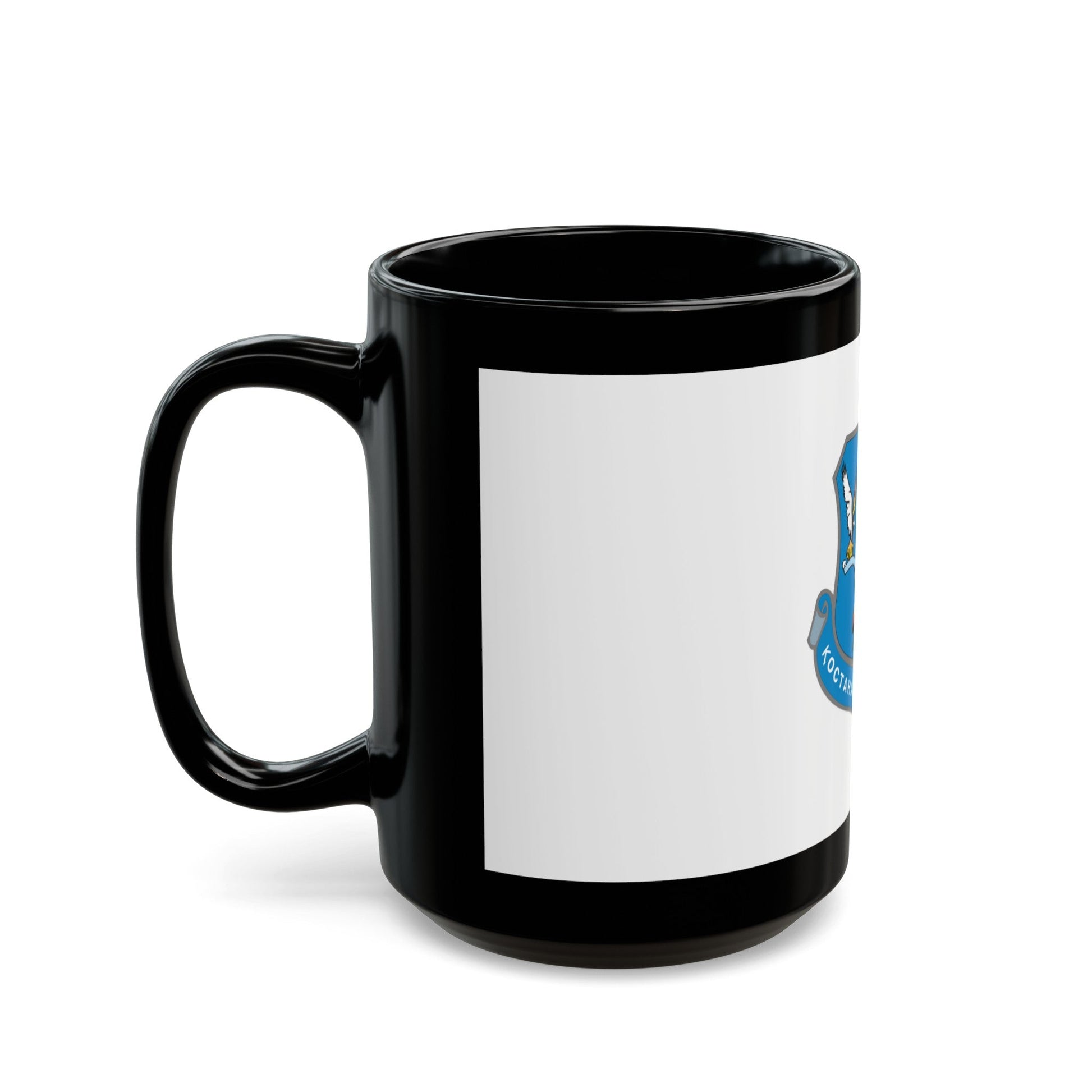 Flag of Kostanay Kazakhstan - Black Coffee Mug-The Sticker Space