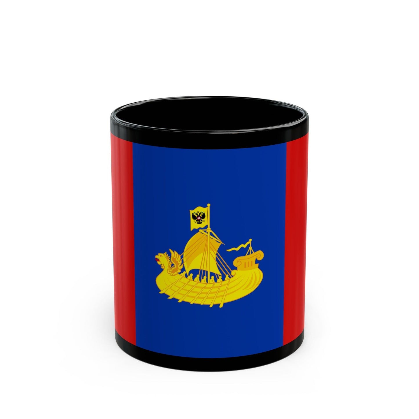 Flag of Kostroma Oblast Russia - Black Coffee Mug-11oz-The Sticker Space