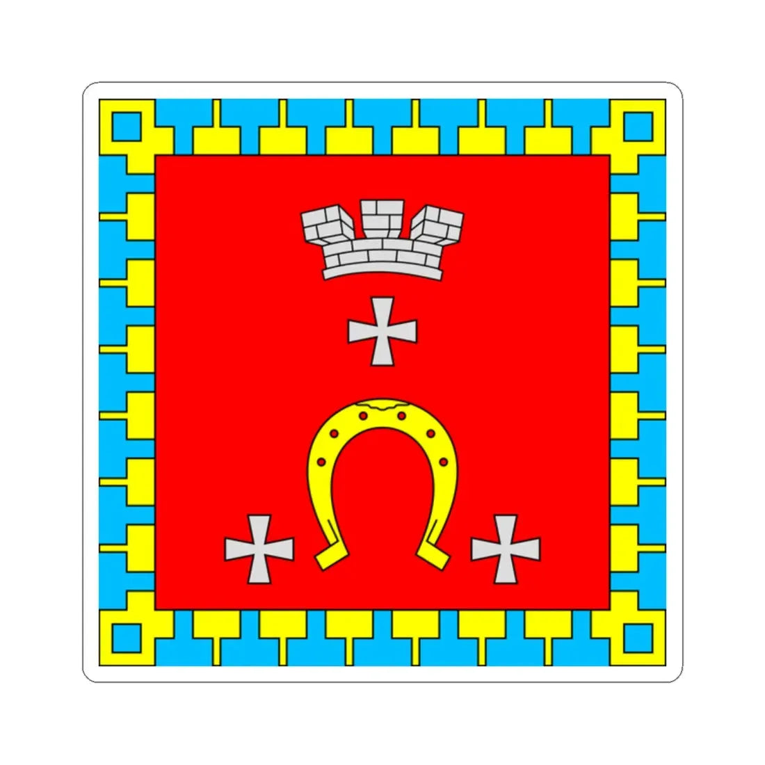 Flag of Kovel (Ukraine) STICKER Vinyl Kiss-Cut Decal 2 Inch White - The Sticker Space