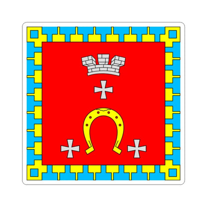 Flag of Kovel (Ukraine) STICKER Vinyl Kiss-Cut Decal 2 Inch White - The Sticker Space