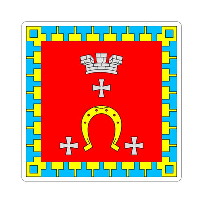 Flag of Kovel (Ukraine) STICKER Vinyl Kiss-Cut Decal 4 Inch White - The Sticker Space