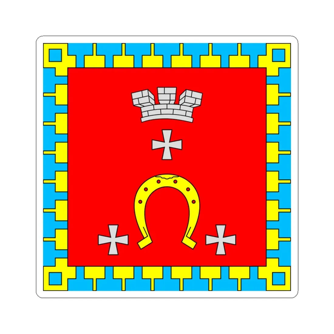 Flag of Kovel (Ukraine) STICKER Vinyl Kiss-Cut Decal 6 Inch White - The Sticker Space