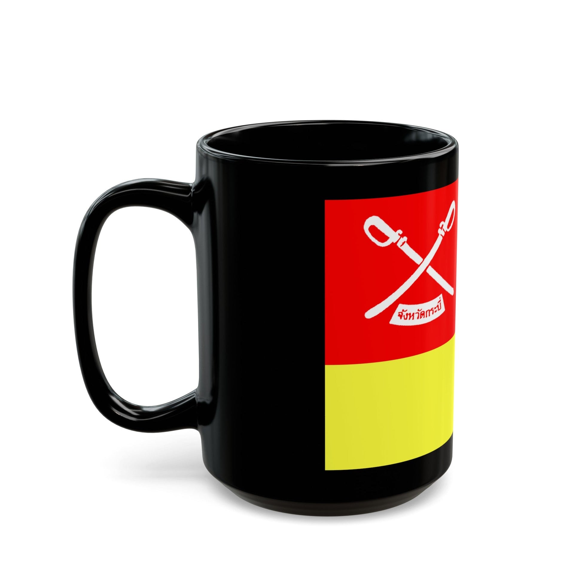 Flag of Krabi Province Thailand - Black Coffee Mug-The Sticker Space