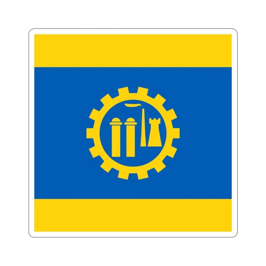 Flag of Kramatorsk (Ukraine) STICKER Vinyl Kiss-Cut Decal 4 Inch White - The Sticker Space