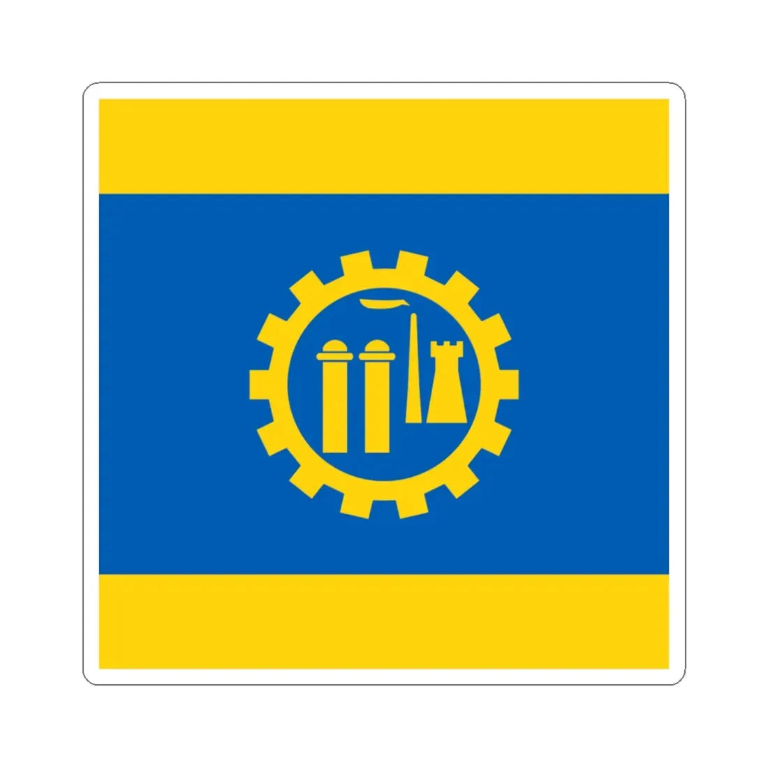 Flag of Kramatorsk (Ukraine) STICKER Vinyl Kiss-Cut Decal 6 Inch White - The Sticker Space