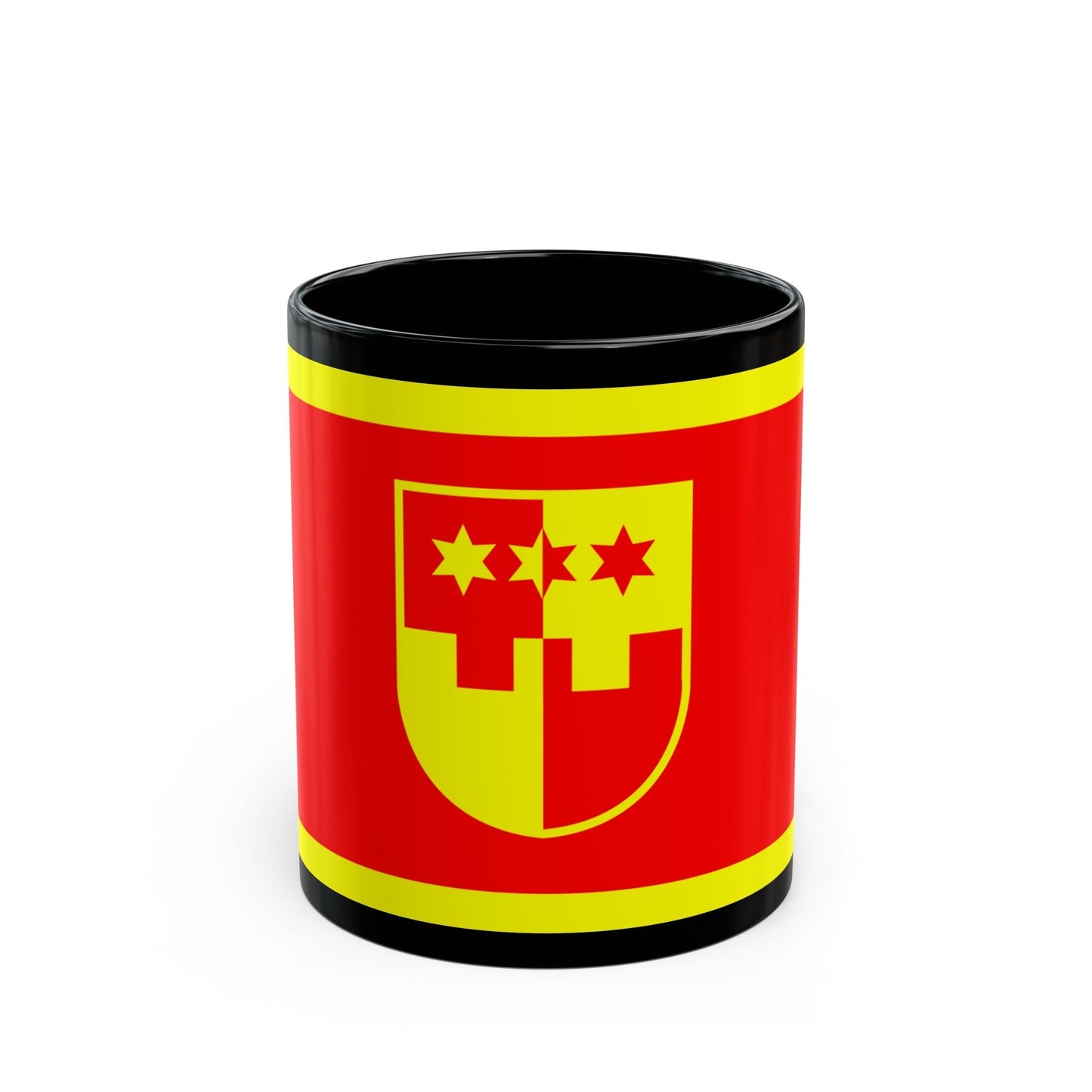 Flag of Krapina Zagorje County Croatia - Black Coffee Mug-11oz-The Sticker Space