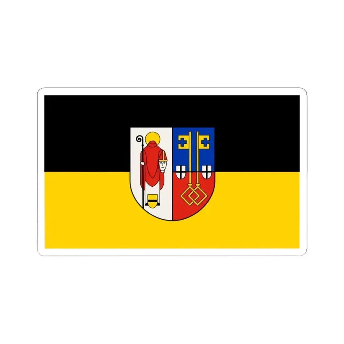 Flag of Krefeld Germany - STICKER Vinyl Kiss-Cut Decal 3 Inch White - The Sticker Space