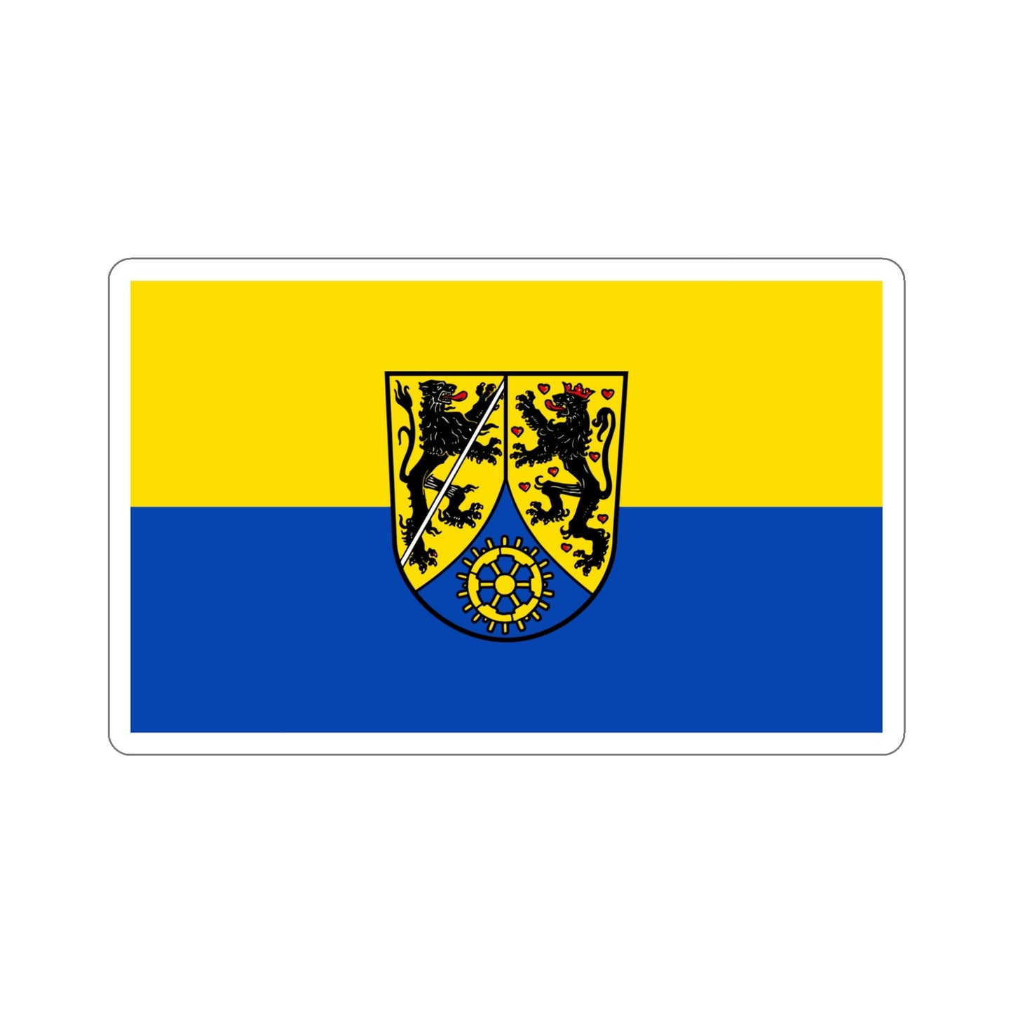 Flag of Kronach Germany STICKER Vinyl Die-Cut Decal-5 Inch-The Sticker Space