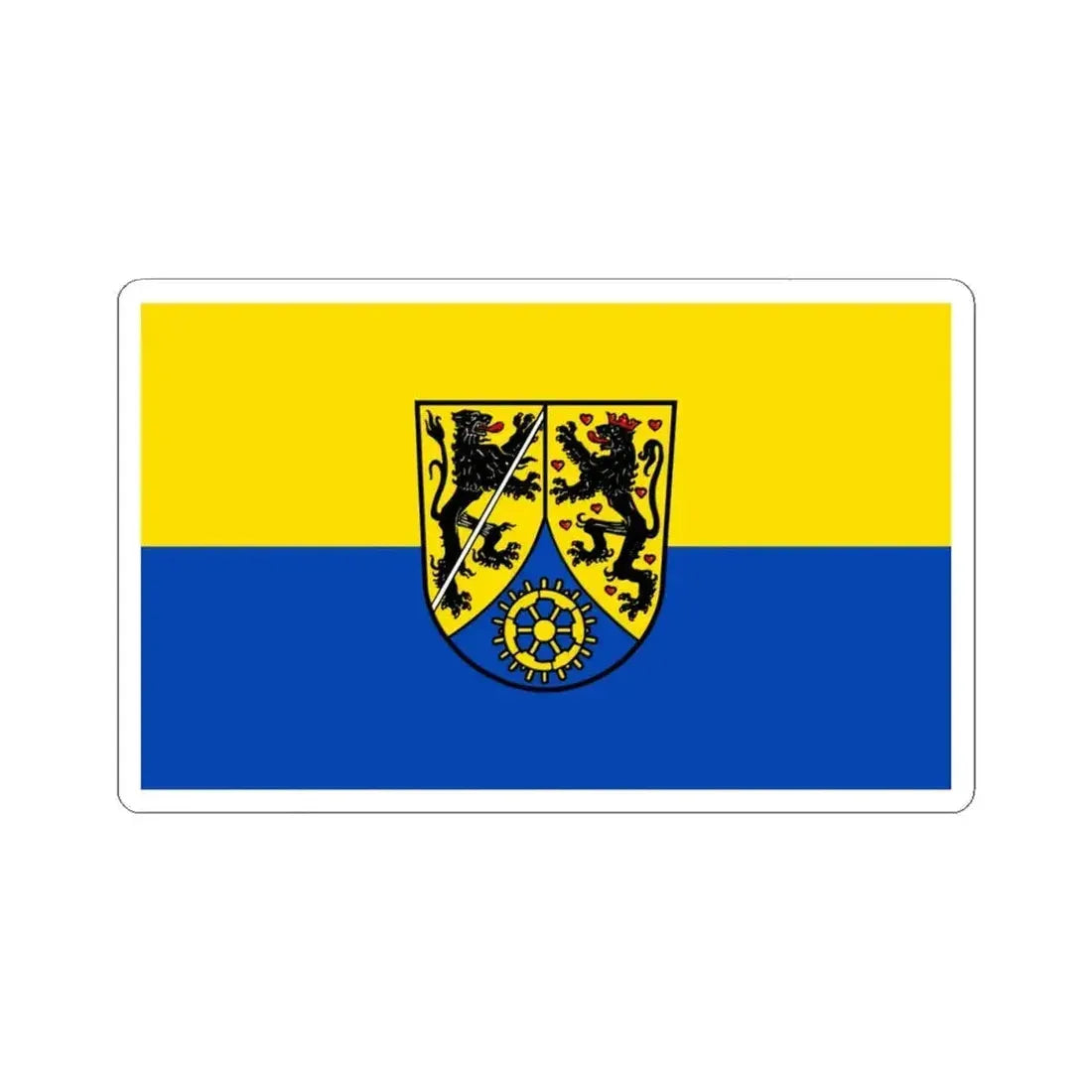 Flag of Kronach Germany - STICKER Vinyl Kiss-Cut Decal 4 Inch White - The Sticker Space