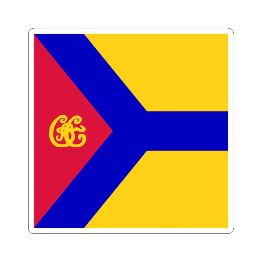 Flag of Kropyvnytskyi (Ukraine) STICKER Vinyl Kiss-Cut Decal 2 Inch White - The Sticker Space