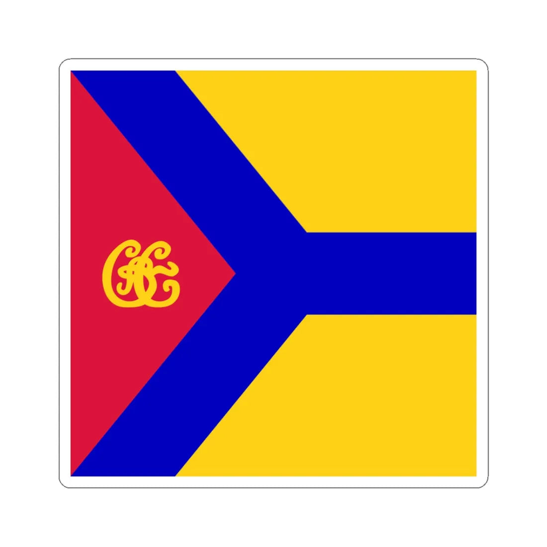 Flag of Kropyvnytskyi (Ukraine) STICKER Vinyl Kiss-Cut Decal 3 Inch White - The Sticker Space