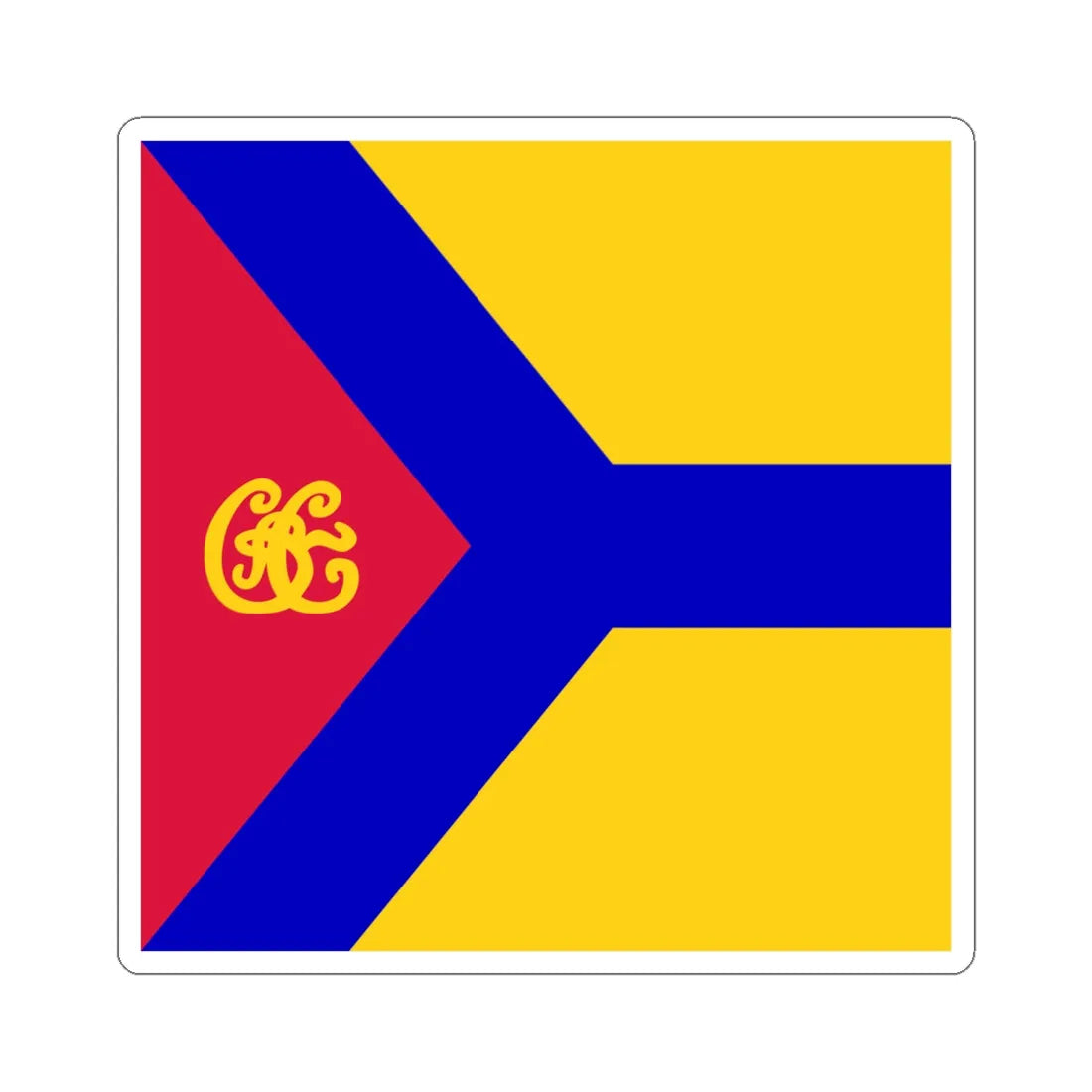 Flag of Kropyvnytskyi (Ukraine) STICKER Vinyl Kiss-Cut Decal 6 Inch White - The Sticker Space