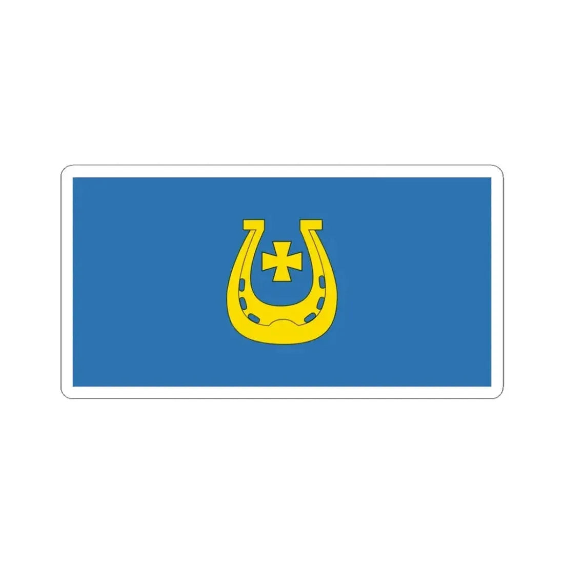 Flag of Kruhlaje (Belarus) STICKER Vinyl Kiss-Cut Decal 3 Inch White - The Sticker Space