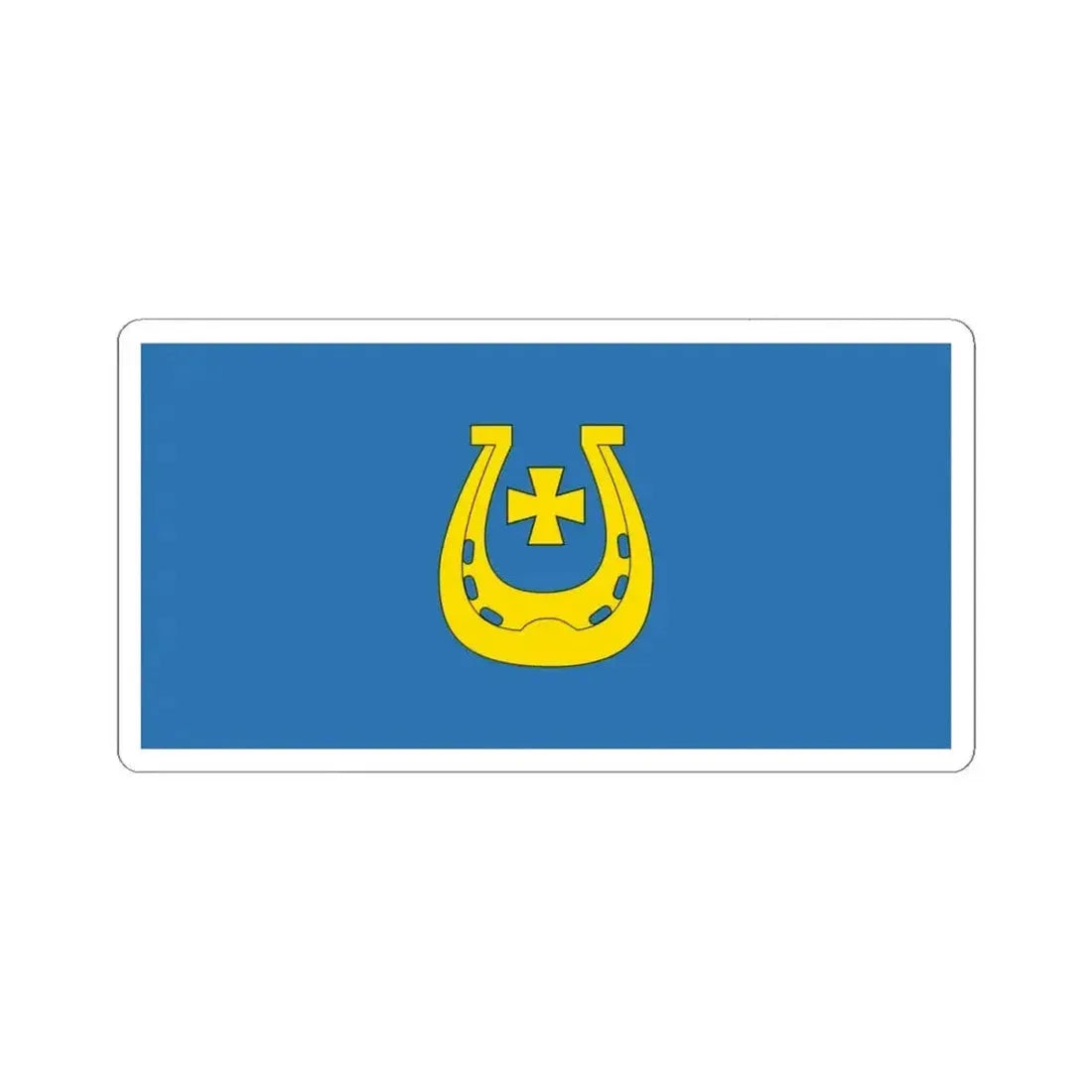 Flag of Kruhlaje (Belarus) STICKER Vinyl Kiss-Cut Decal 4 Inch White - The Sticker Space