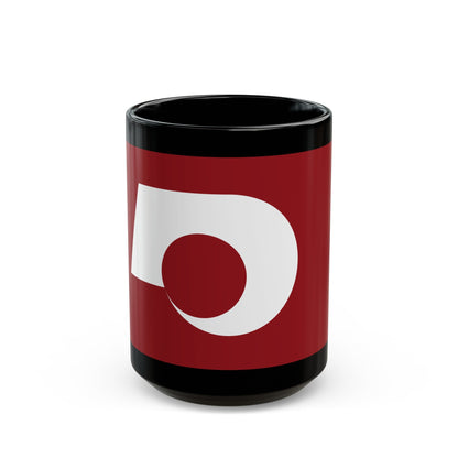 Flag of Kumamoto Prefecture Japan - Black Coffee Mug-15oz-The Sticker Space