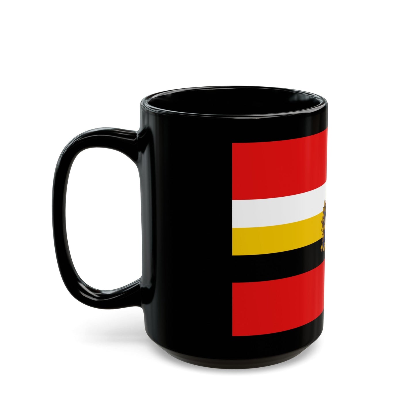 Flag of Kursk Oblast Russia - Black Coffee Mug-The Sticker Space