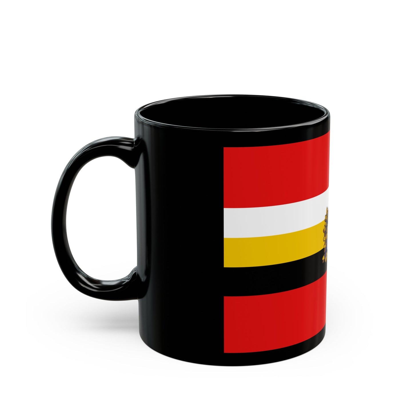 Flag of Kursk Oblast Russia - Black Coffee Mug-The Sticker Space