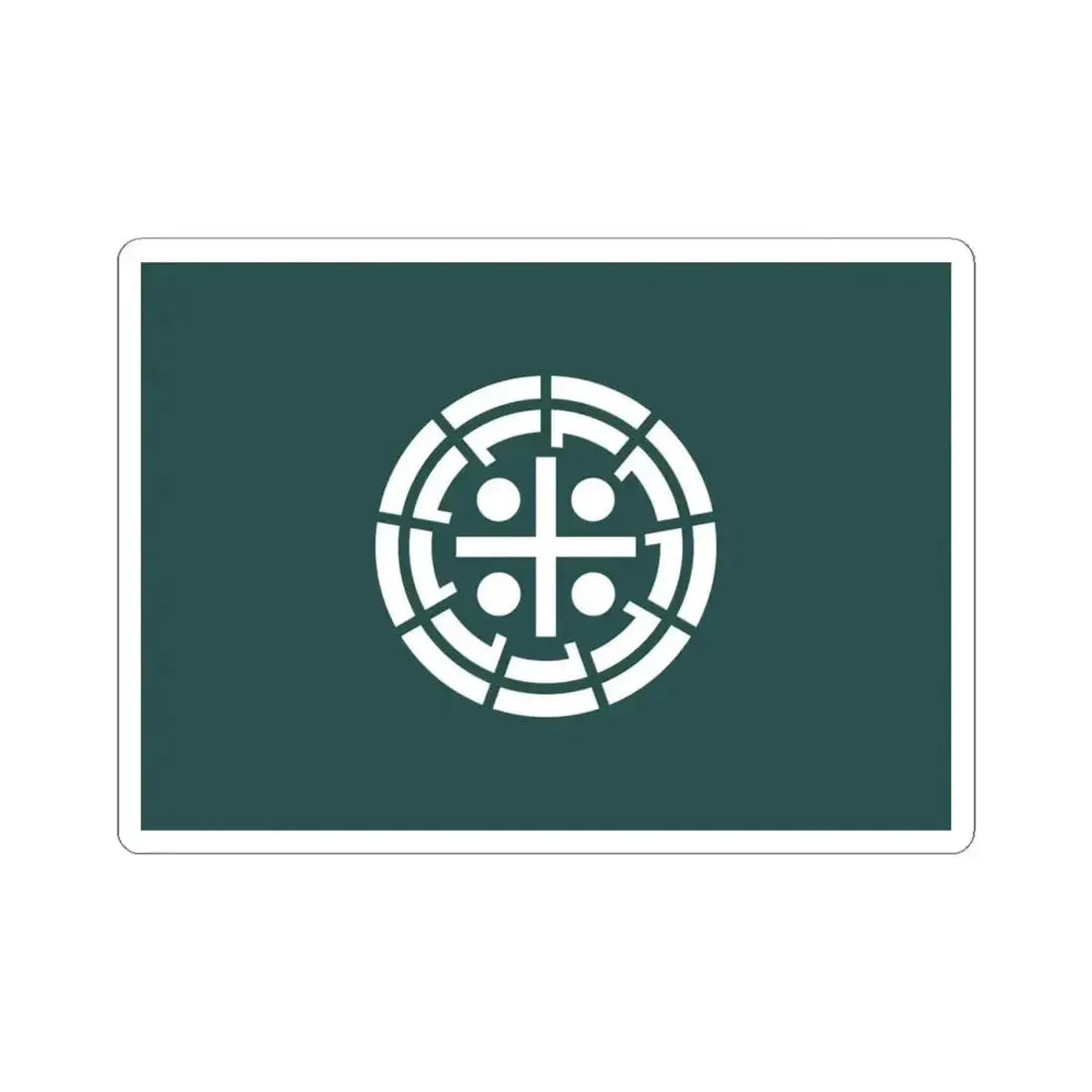 Flag of Kurume Fukuoka Japan - STICKER Vinyl Kiss-Cut Decal 4 Inch White - The Sticker Space