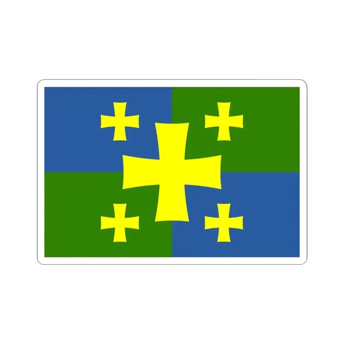 Flag of Kutaisi Georgia - STICKER Vinyl Kiss-Cut Decal 4 Inch White - The Sticker Space