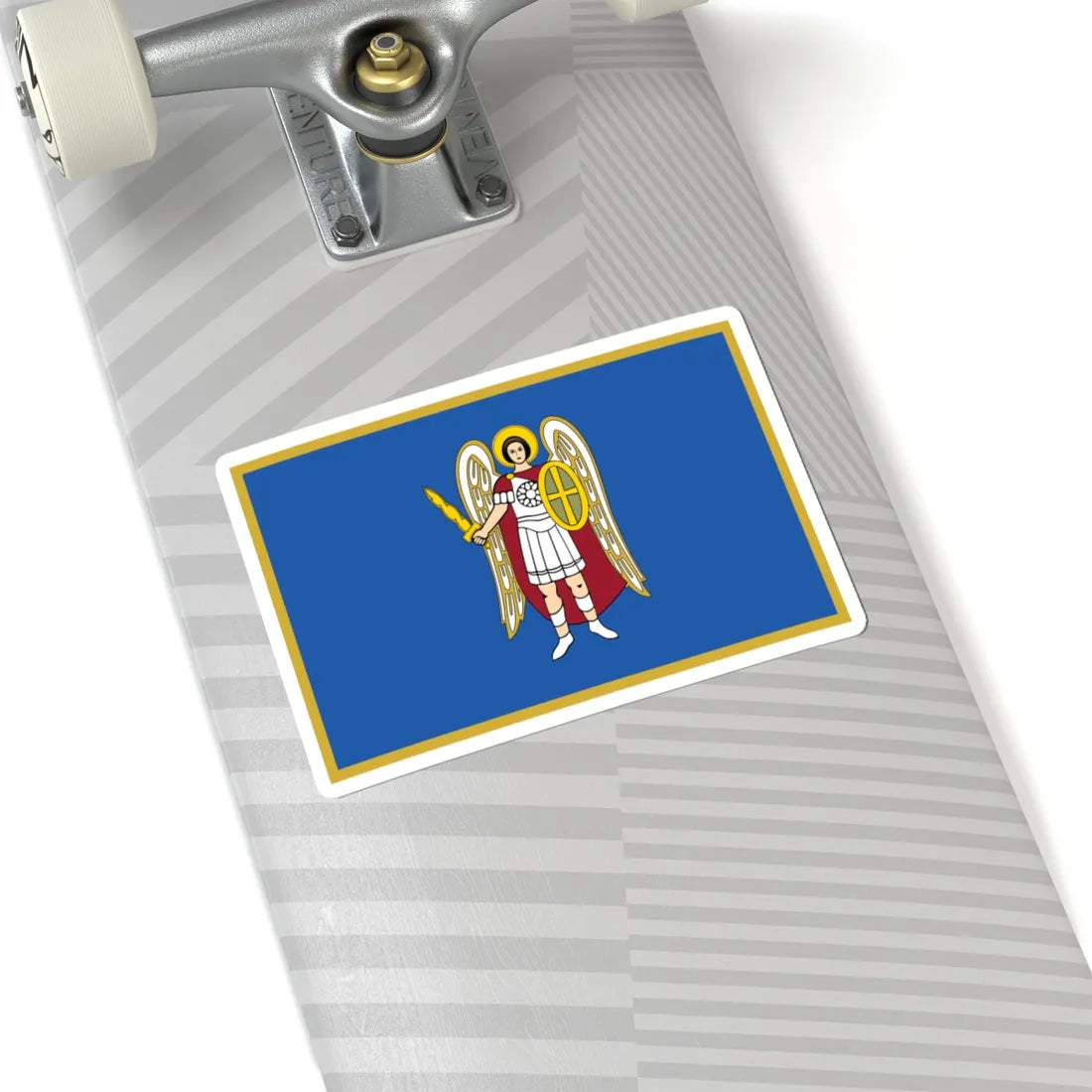 Flag of Kyiv Kurovskyi (Ukraine) STICKER Vinyl Kiss-Cut Decal - The Sticker Space