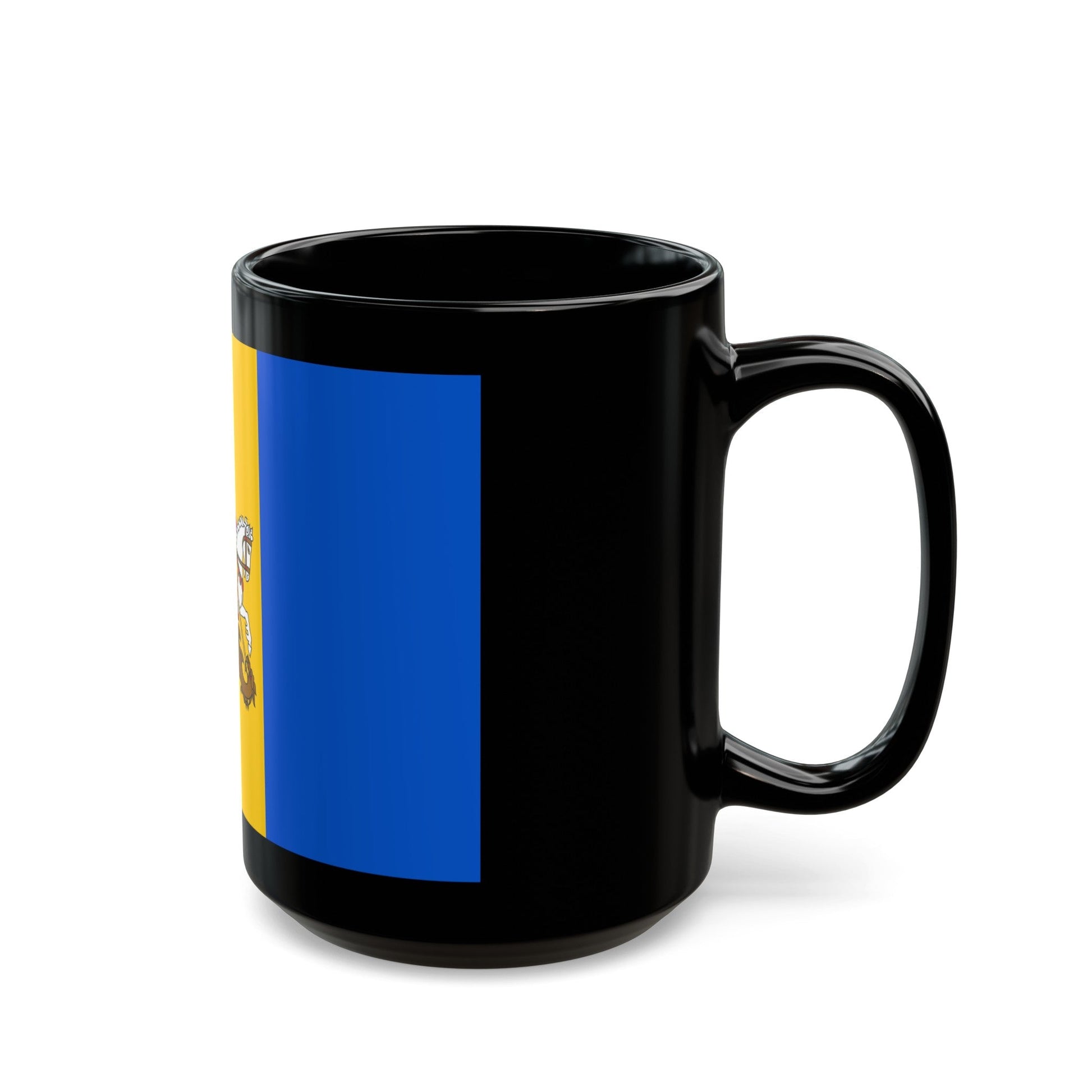 Flag of Kyiv Oblast Ukraine - Black Coffee Mug-The Sticker Space