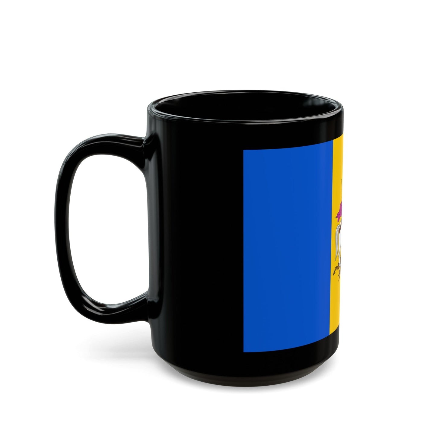 Flag of Kyiv Oblast Ukraine - Black Coffee Mug-The Sticker Space