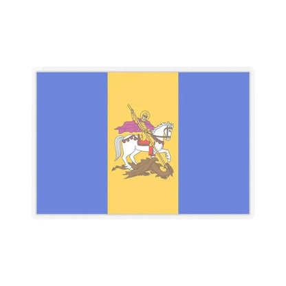 Flag of Kyiv Oblast Ukraine - STICKER Vinyl Kiss-Cut Decal 4 Inch Transparent - The Sticker Space